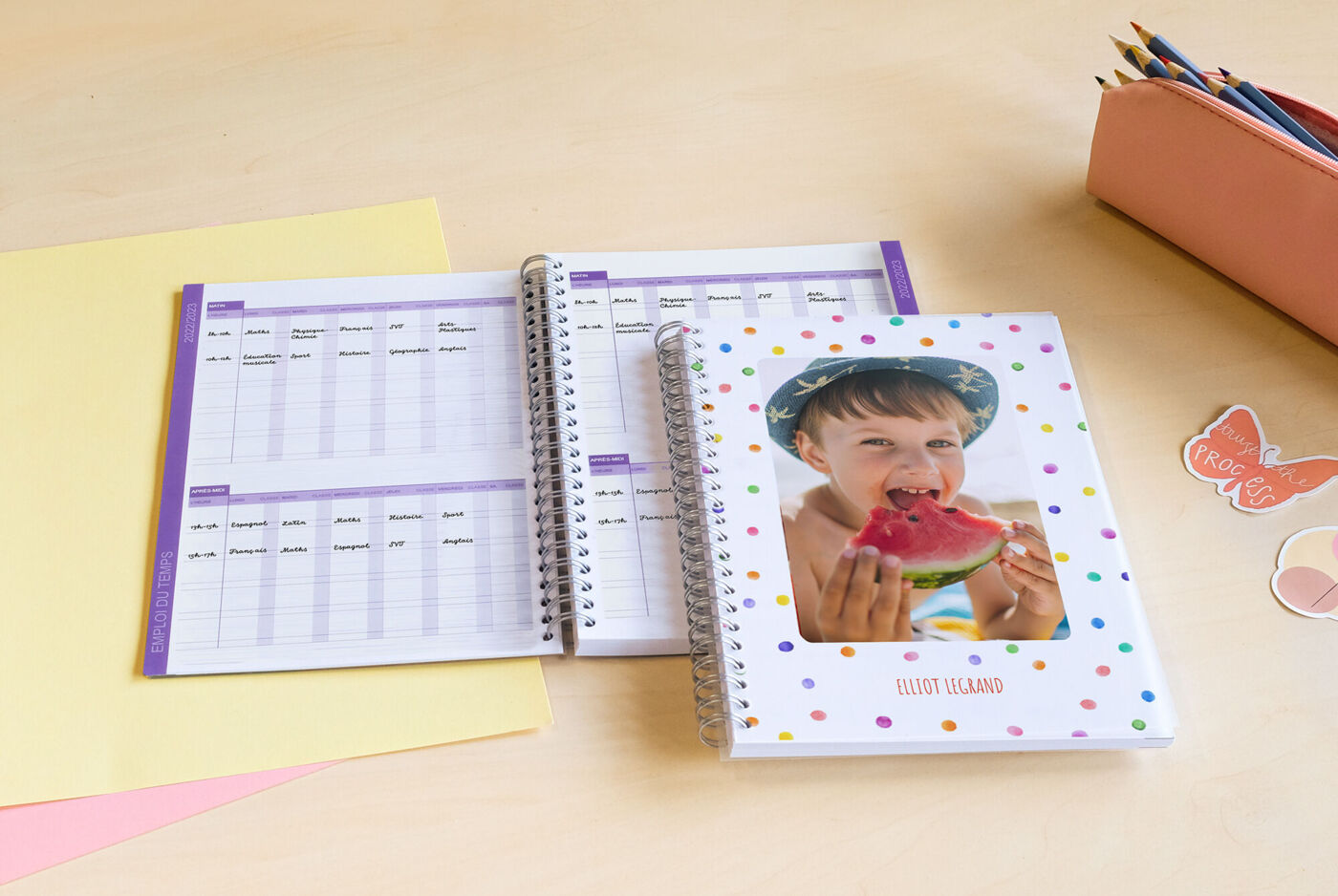 Agenda scolaire personnalisé