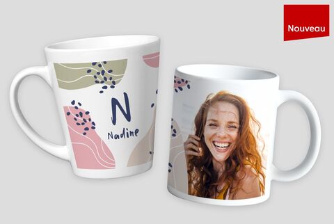 Mug & tasse personnalisé avec une photo et l'initiale du prénom