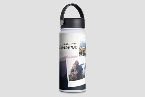 Gourde personnalisée avec des photos de couple en vacances