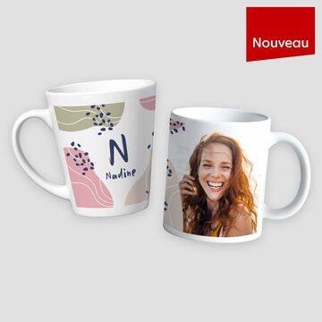 Mug & tasse personnalisé avec une photo et l'initiale du prénom