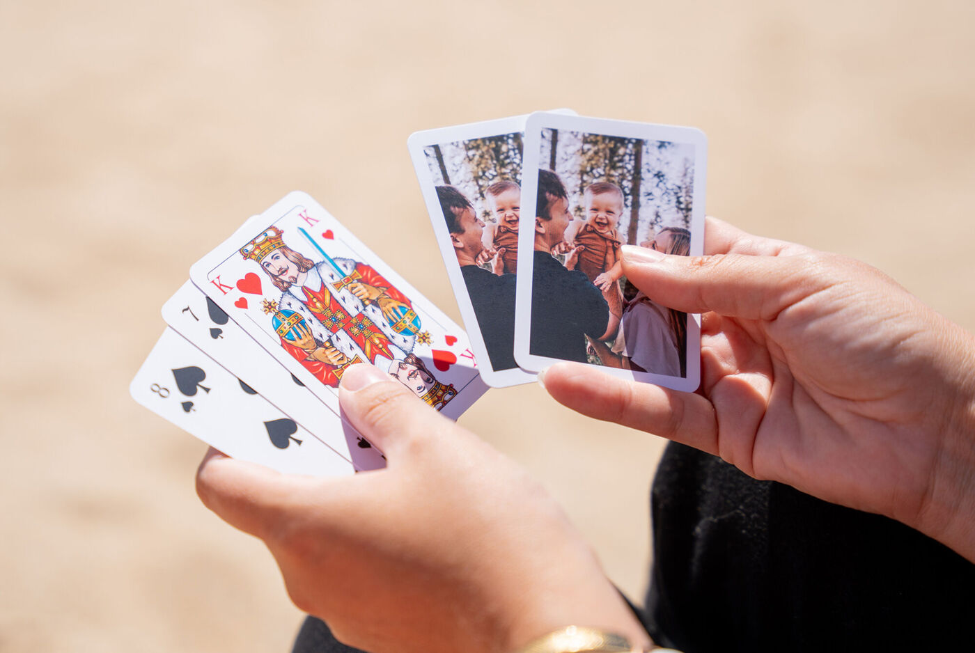 Jeu de carte personnalisé avec photos au dos