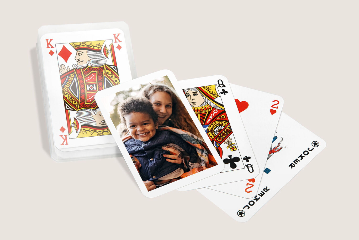 Jeu de carte personnalisé avec photo au dos