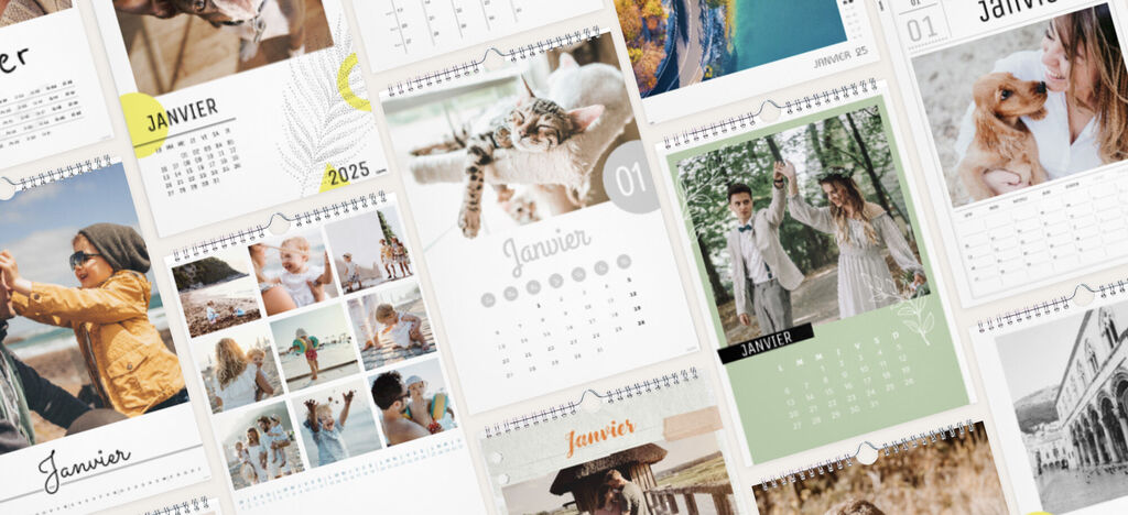 Exemples de calendriers personnalisés avec photos de famille et plusieurs designs