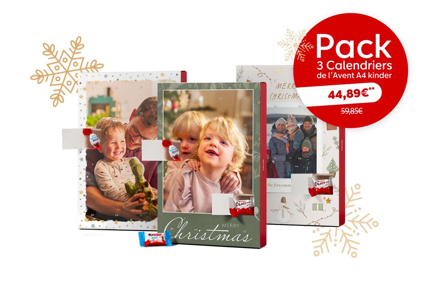 Pack 3 calendriers photo de l'Avent kinder