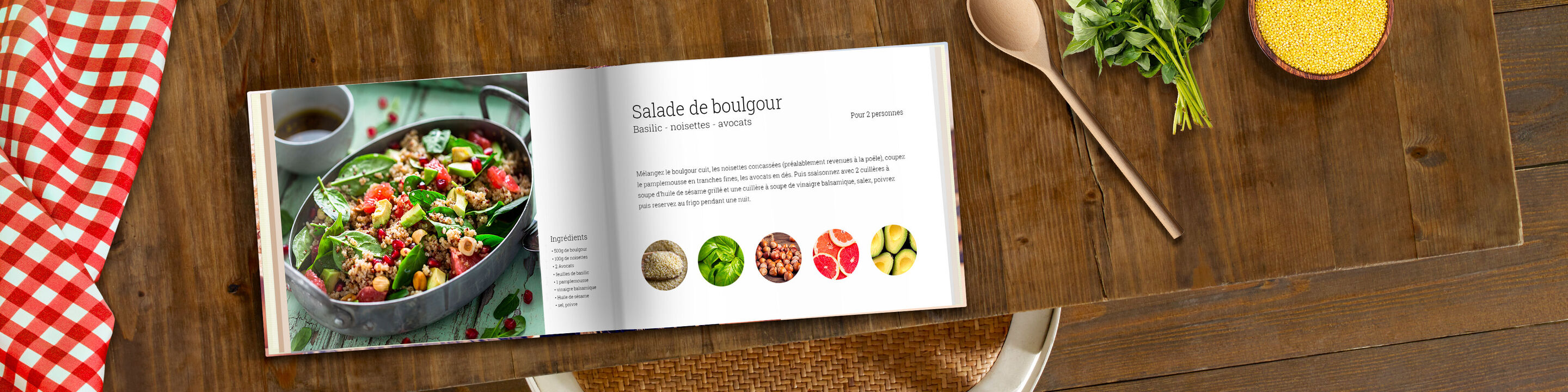 livre de recettes personnalisable avec photos et textes