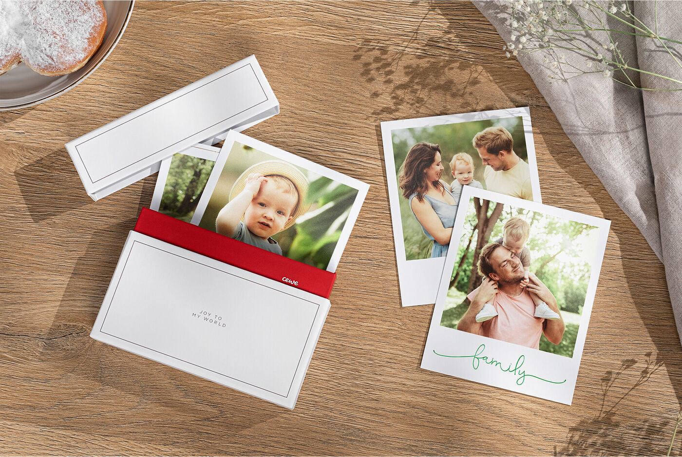 Tirages photo rétro avec leur boîte