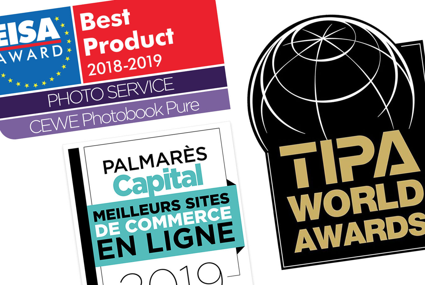 Distinctions pour le livre photo CEWE, notamment le prix EISA et les TIPA World Awards.