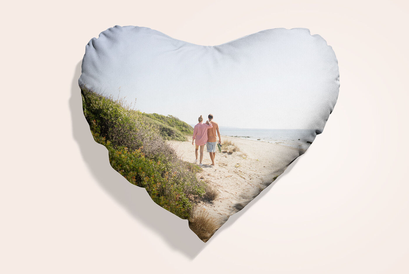 Coussin personnalisé avec photo au format coeur