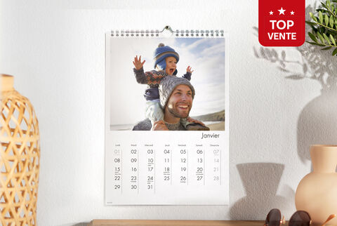 Calendrier photo mural A4 portrait avec la mention meilleure vente