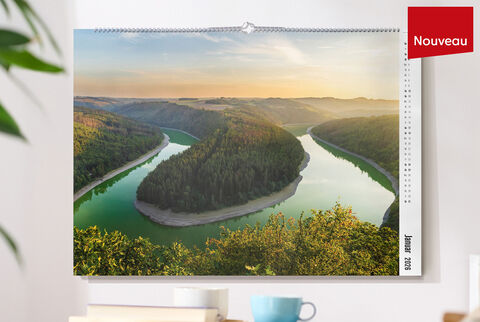 Nouveau calendrier mural grand format avec une belle photo de paysage