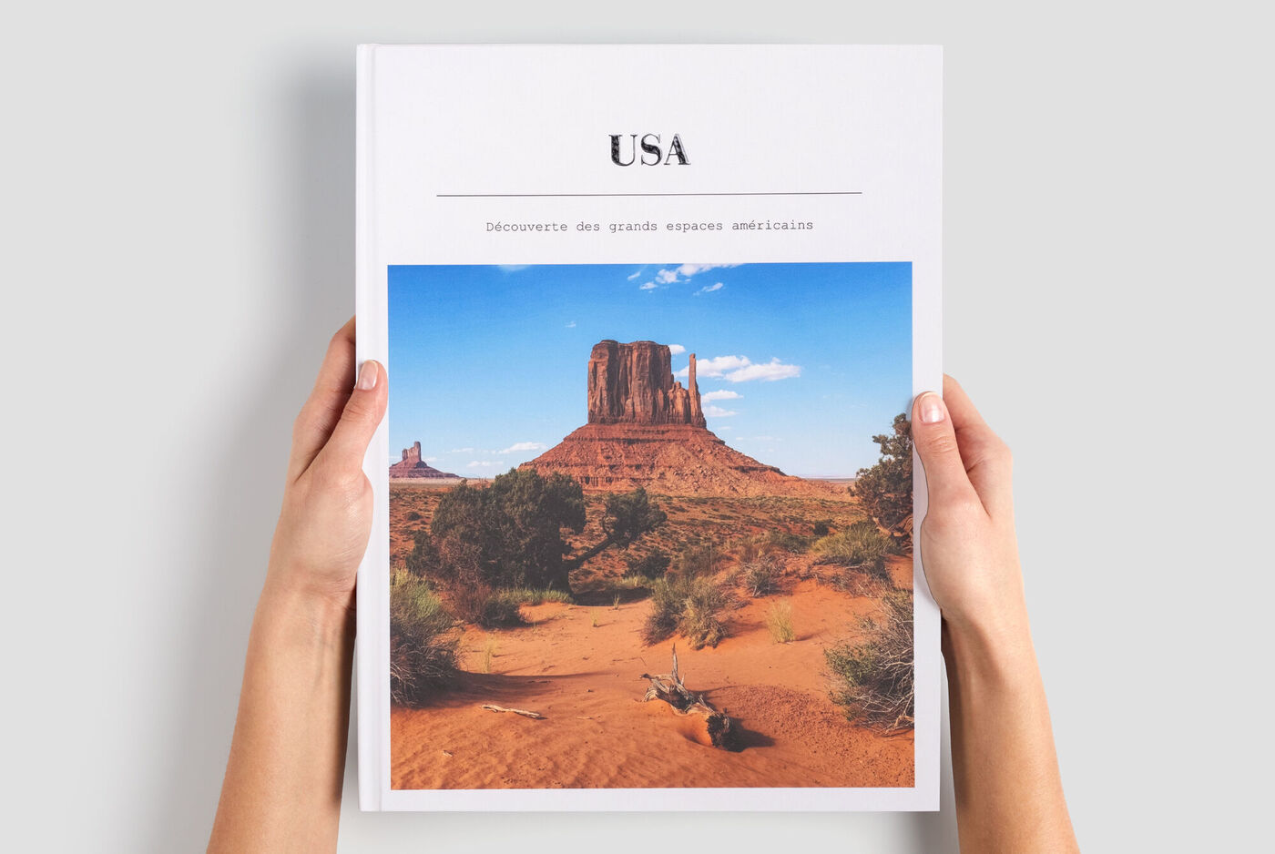 Grand Livre Photo CEWE portrait sur le thème du road trip aux Etats-Unis avec une photo de Monument Valley
