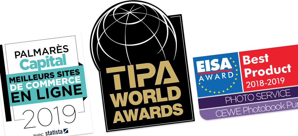 Trois prix : PALMARÈS Capital, TIPA WORLD AWARDS et EISA Best Product 2018-2019 pour le livre photo CEWE