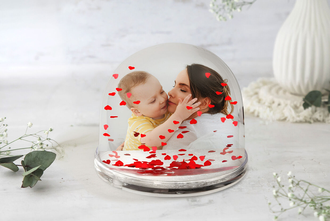 Boule à coeurs personnalisée pour la fête des mères