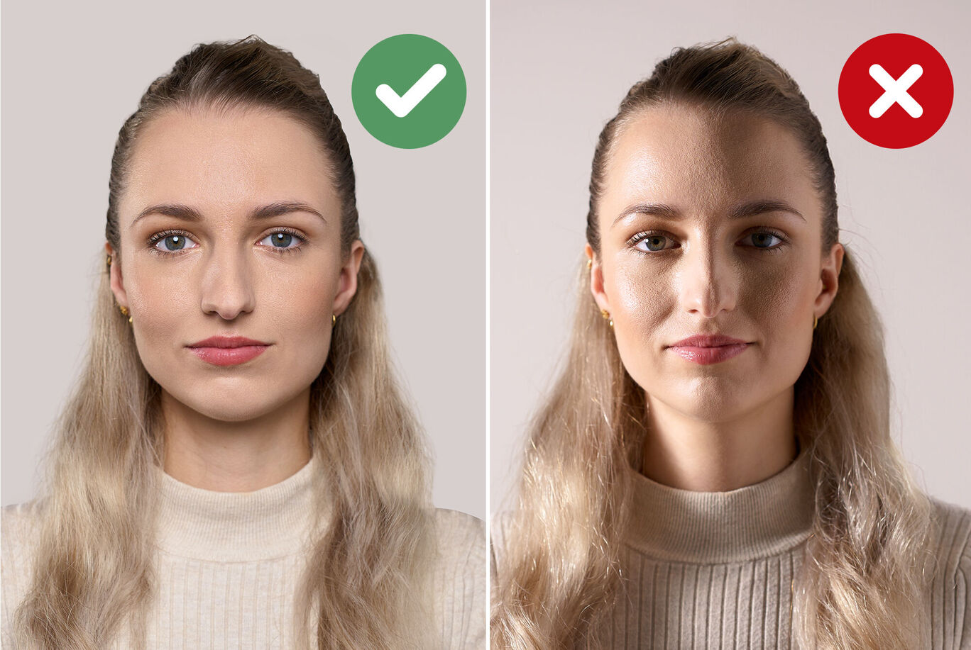 Deux femmes avec des coupes de cheveux différentes se tiennent devant un fond neutre.