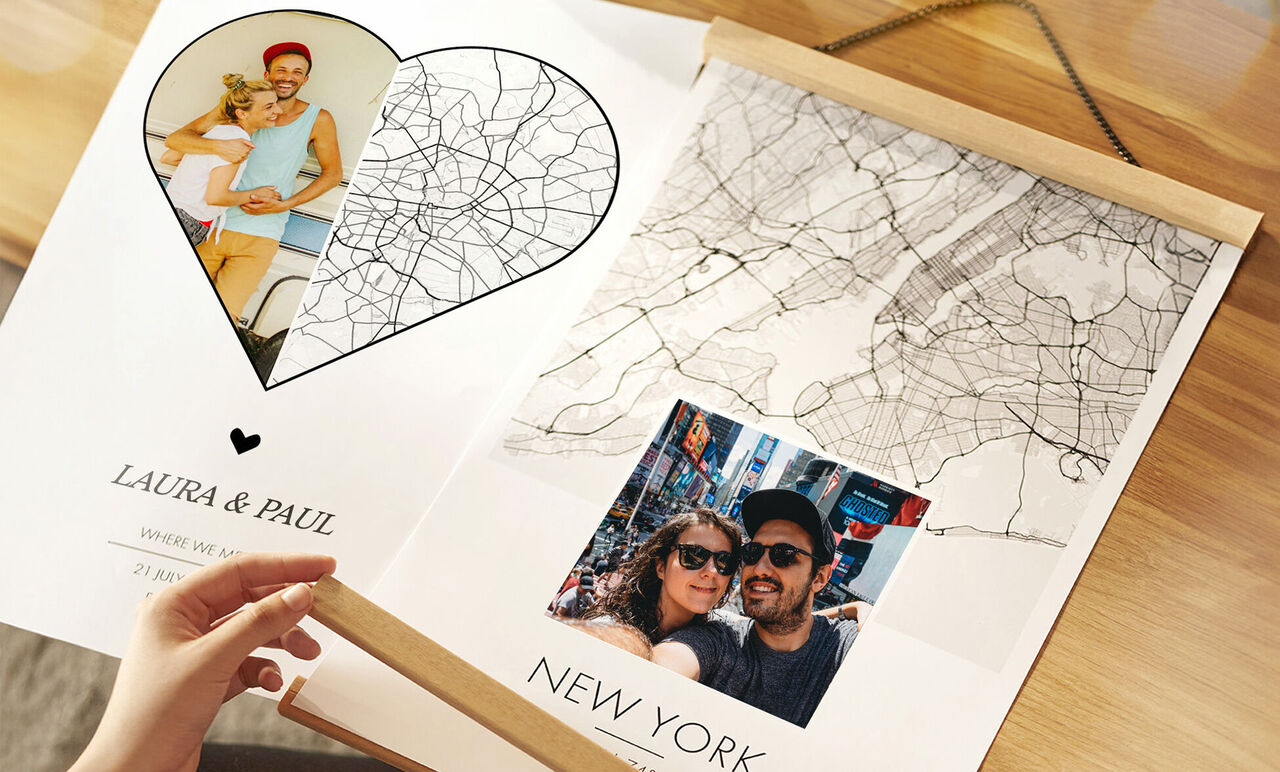 Affiche carte de ville personnalisée