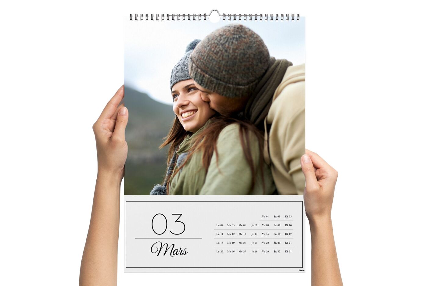 calendario personalizado A3 vertical para pared.