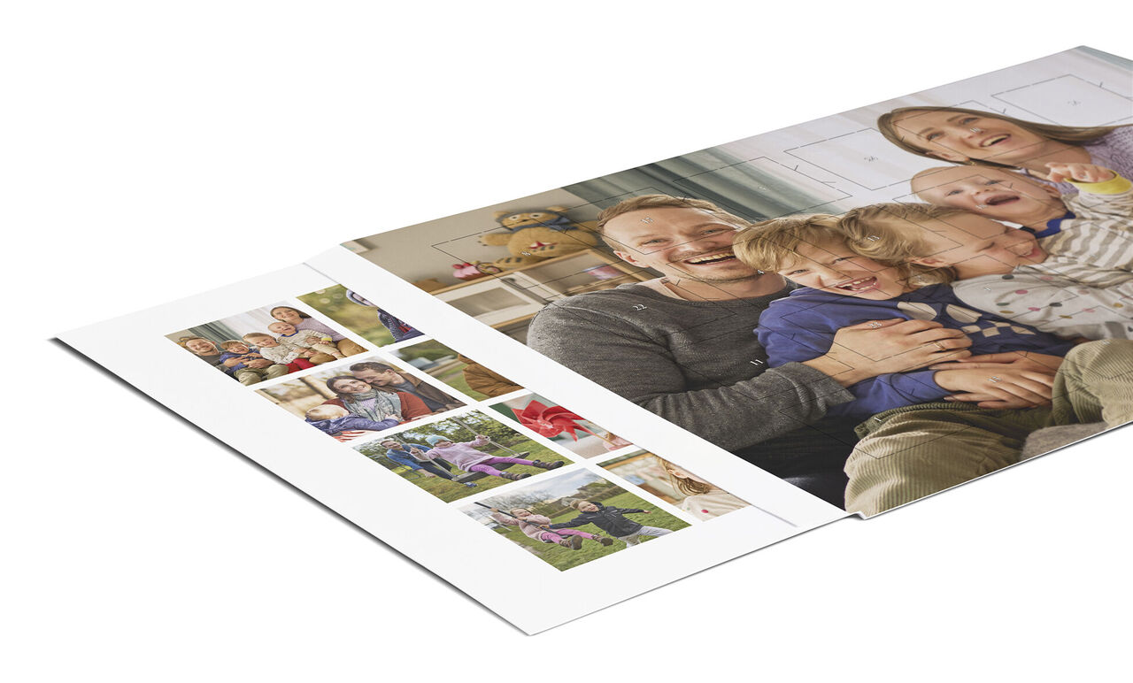 Zoom sur le poster photos à l'intérieur du calendrier de l’Avent personnalisé poster pêle-mêle