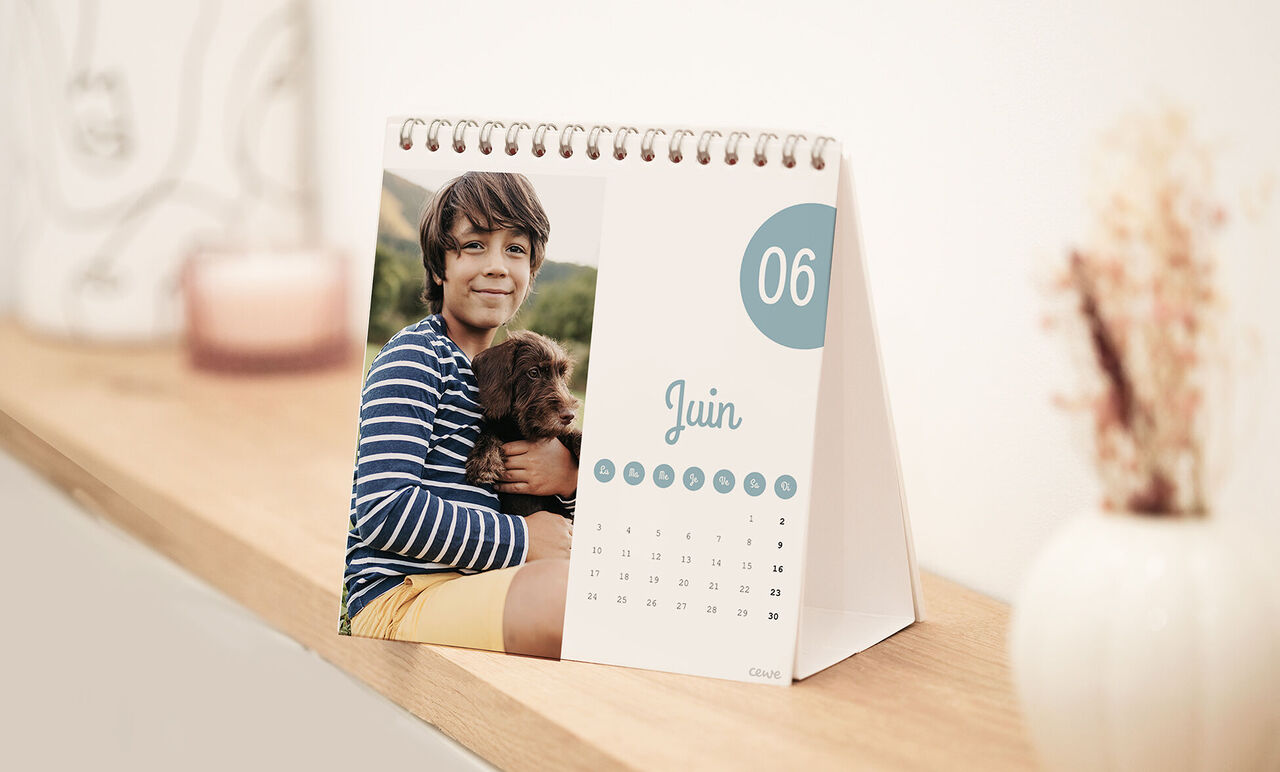 Mini calendrier de bureau carré 14x14