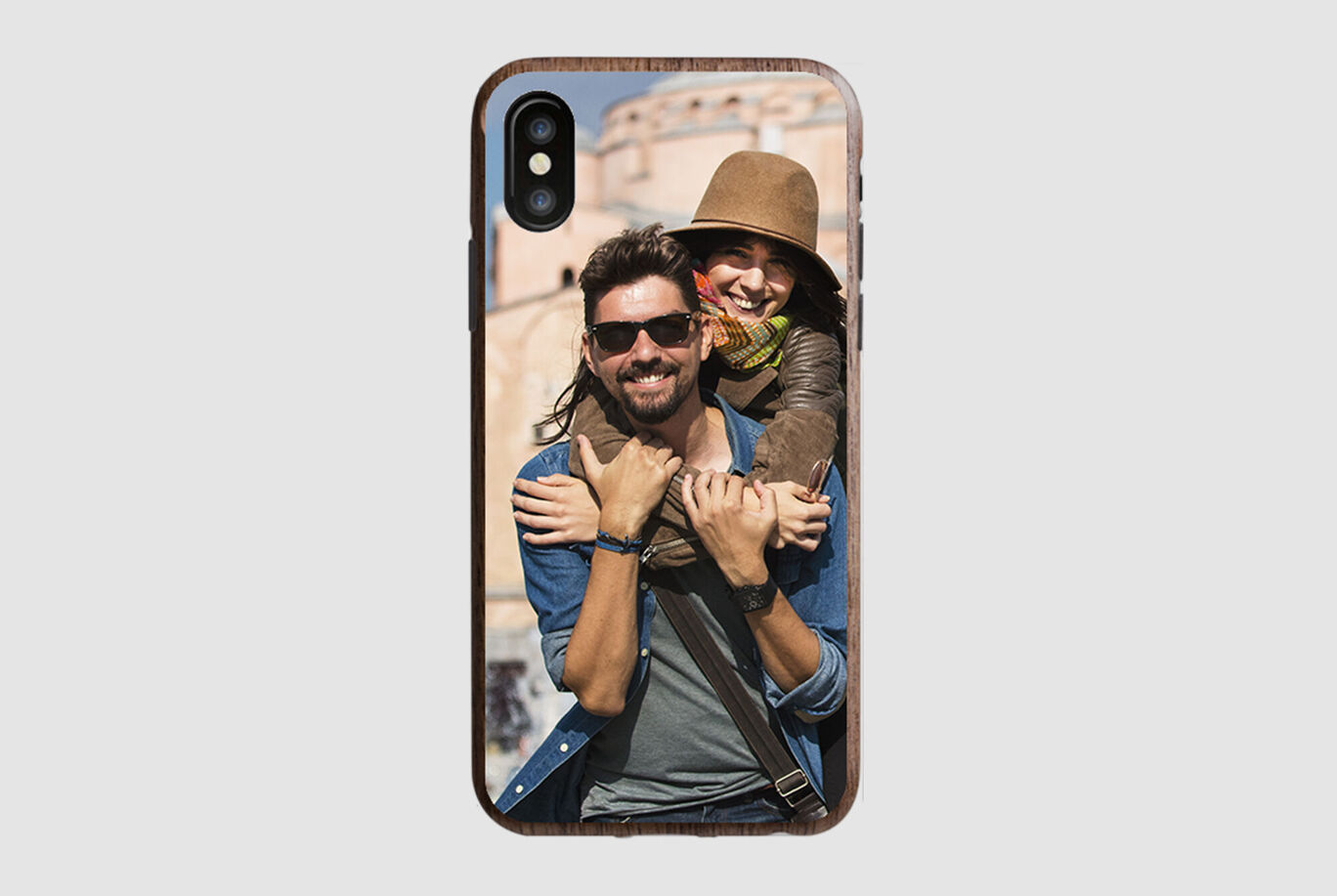 Coque smartphone personnalisée avec une photo d'un couple en vacances