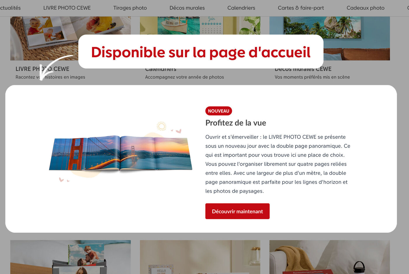 Guide pour créer un livre photo double page panoramique depuis la page d'accueil du logiciel