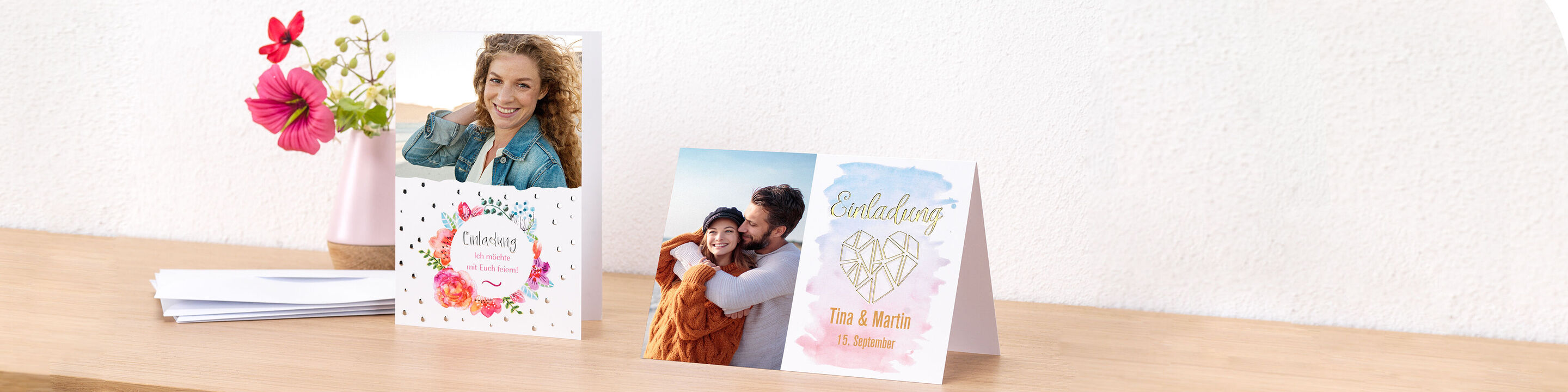 Lot de 4 Cartes d'Invitation Anniversaire personnalisées.