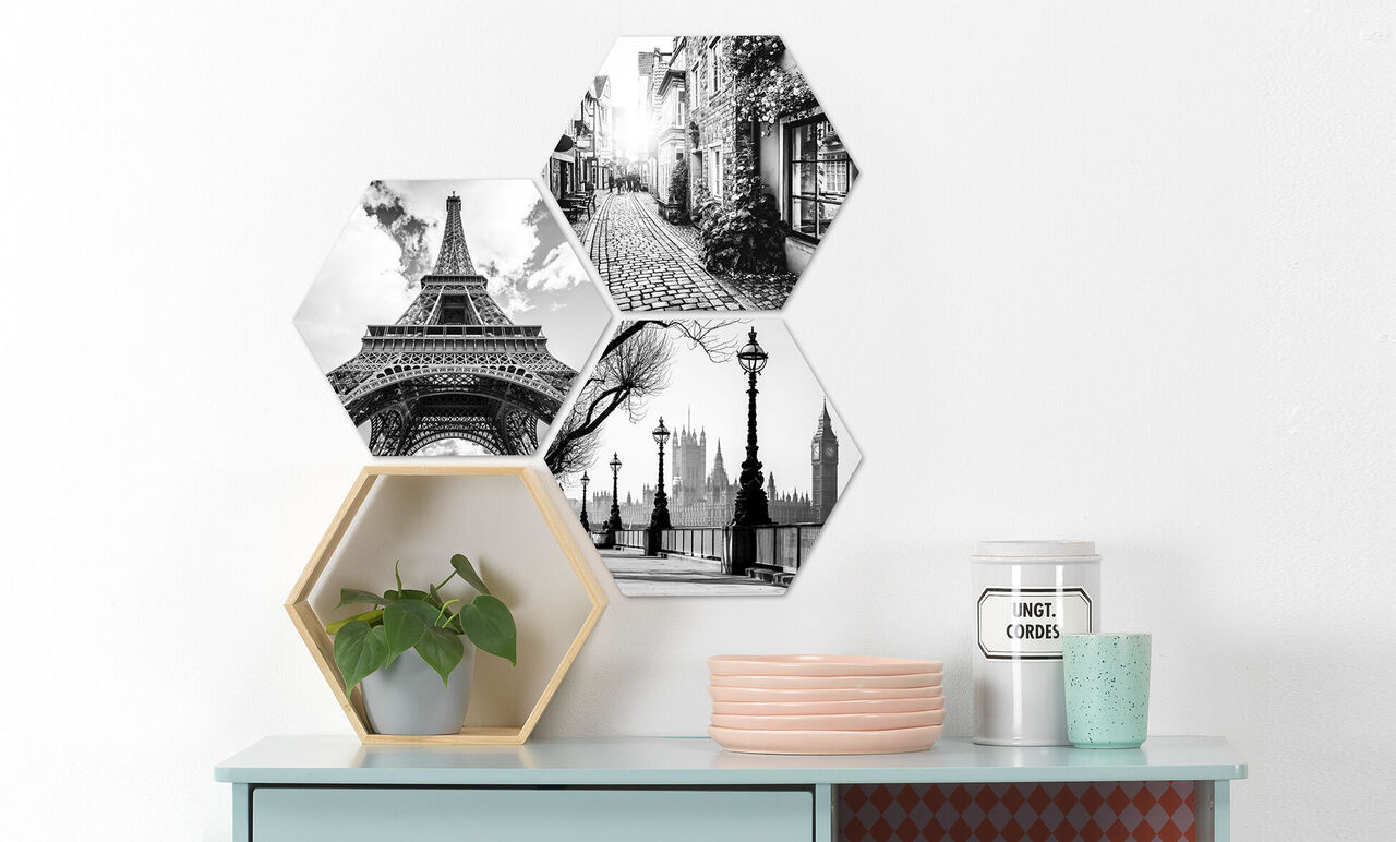 Photo sur hexagone : votre déco murale hexagonale