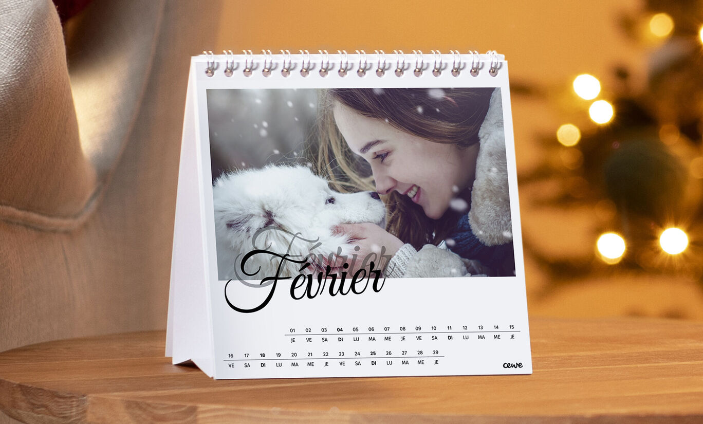 Petit calendrier de bureau avec photo