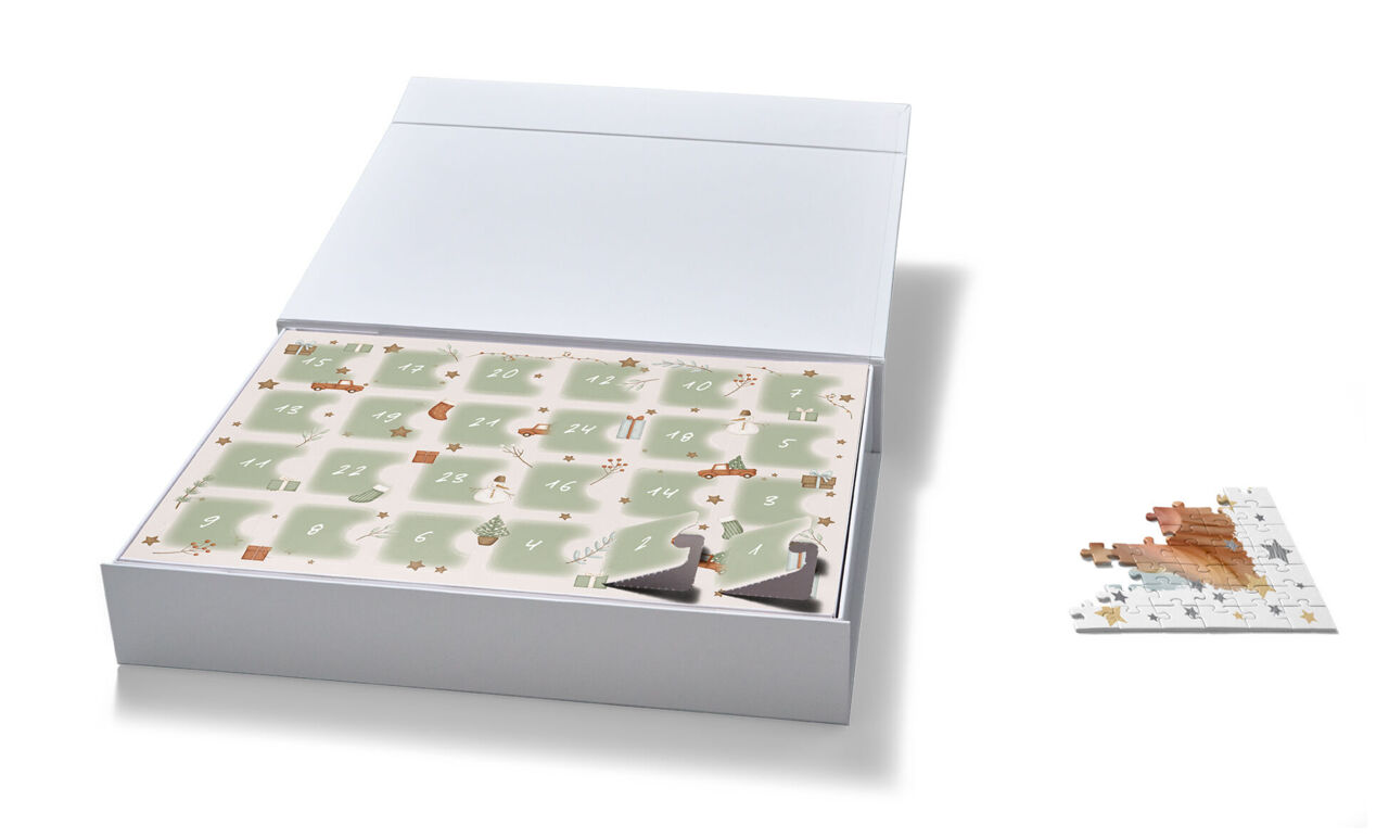 24 cases du calendrier de l’Avent puzzle personnalisé
