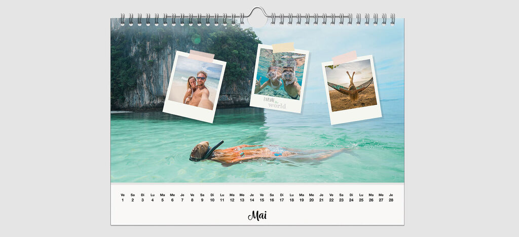 Calendrier personnalisé avec des photos de vacances à la mer