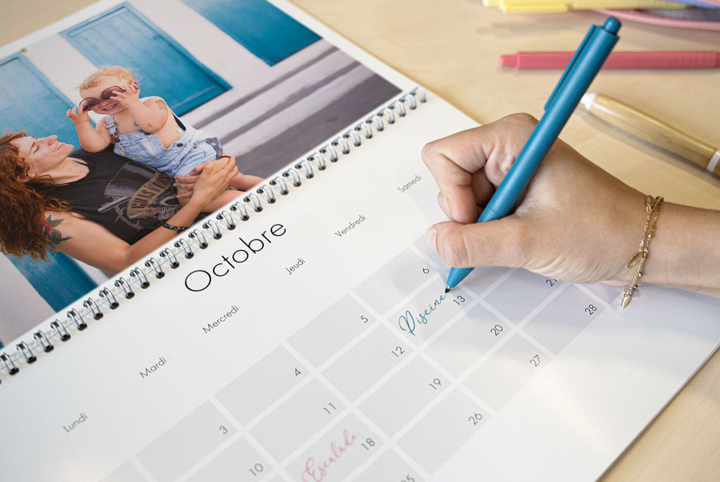 Calendrier photo personnalisé avec grille