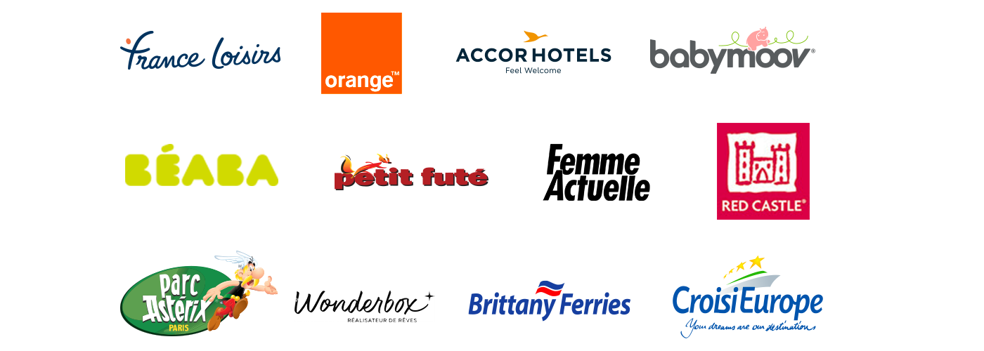 Plusieurs logos de marques sur fond blanc, y compris cewe_FOTOBUCH