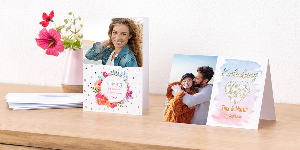 Carte d'invitation personnalisée avec photo
