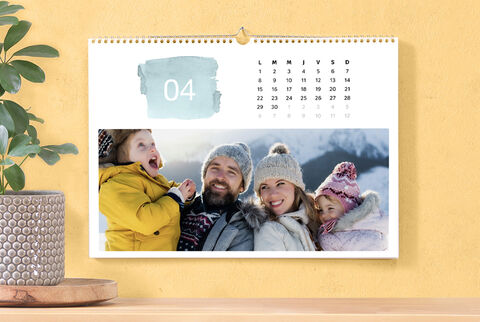 Calendrier mural personnalisé A3 paysage avec une photo de famille
