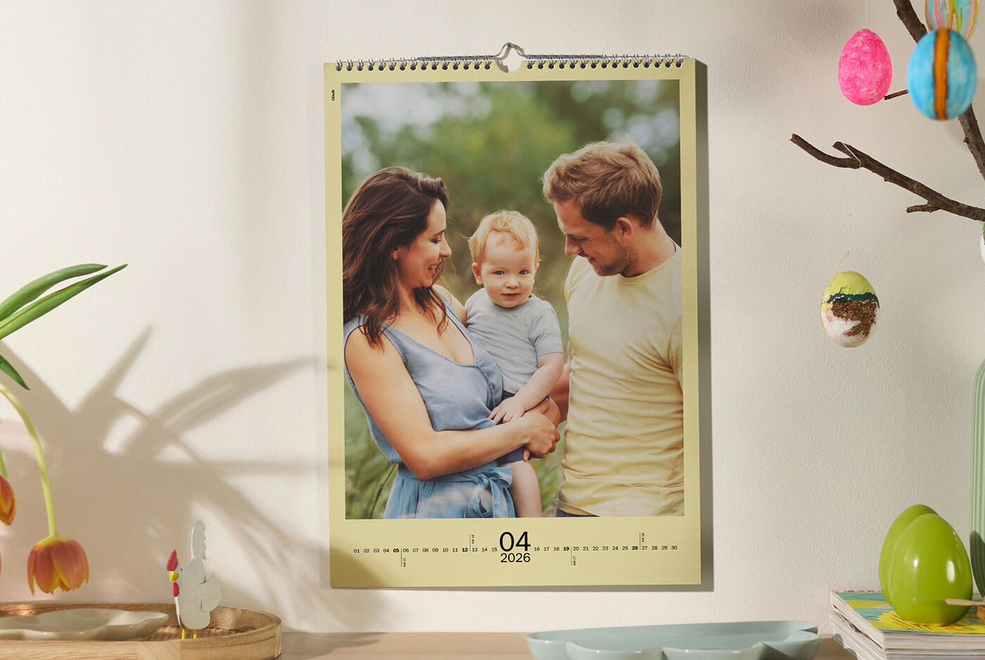 Calendrier mural A3 portrait personnalisé avec photo de famille