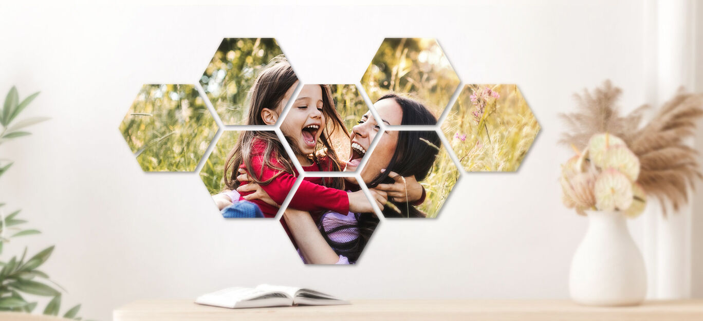 Tableau avec plusieurs photos de personnes heureuses dans la nature.