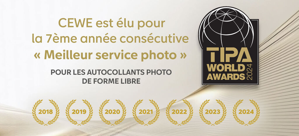 CEWE a été récompensée pour le meilleur service photo, médaille de 2018 à 2024.