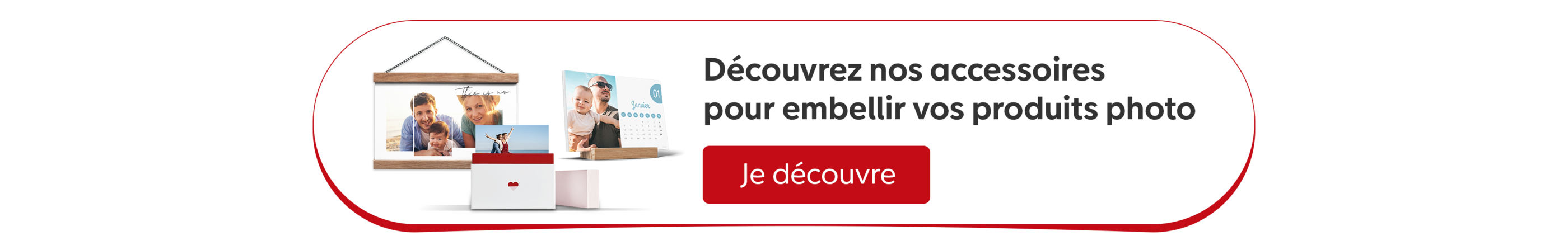 Bannière avec accessoires pour produits photo de CEWE