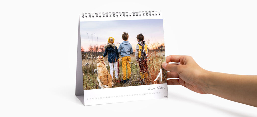 Calendrier photo de bureau personnalisé 21x21 cm