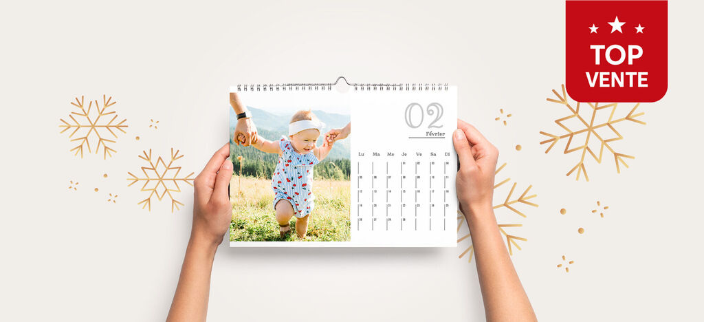 Calendrier photo mural A4 Paysage avec label Top vente