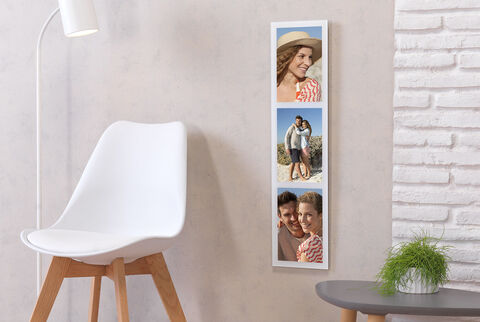 Trois photos personnelles dans une image, présentées dans un espace moderne.