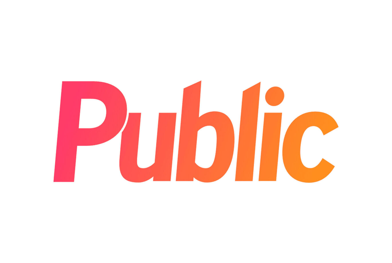 Le mot 'Public' en couleurs vives.