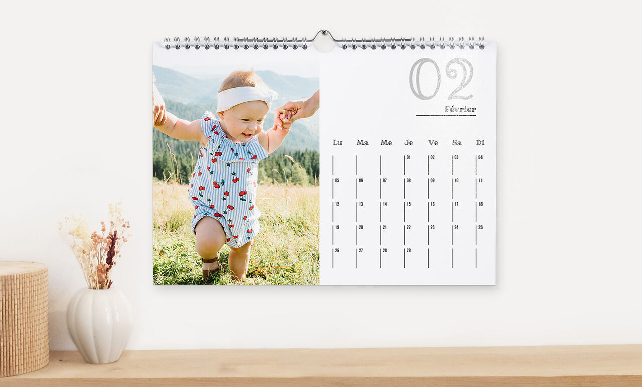 Calendrier photo mural A4 paysage