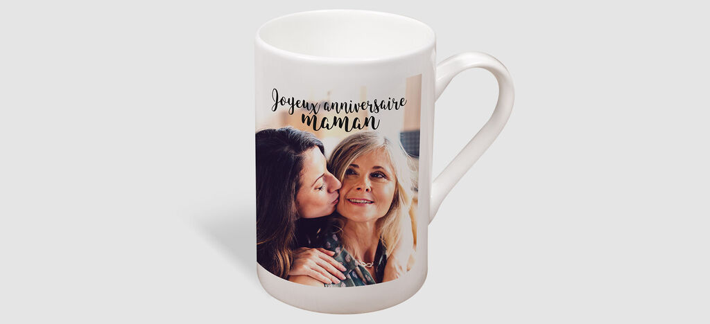 Tasse personnalisée avec photo et texte pour des souvenirs