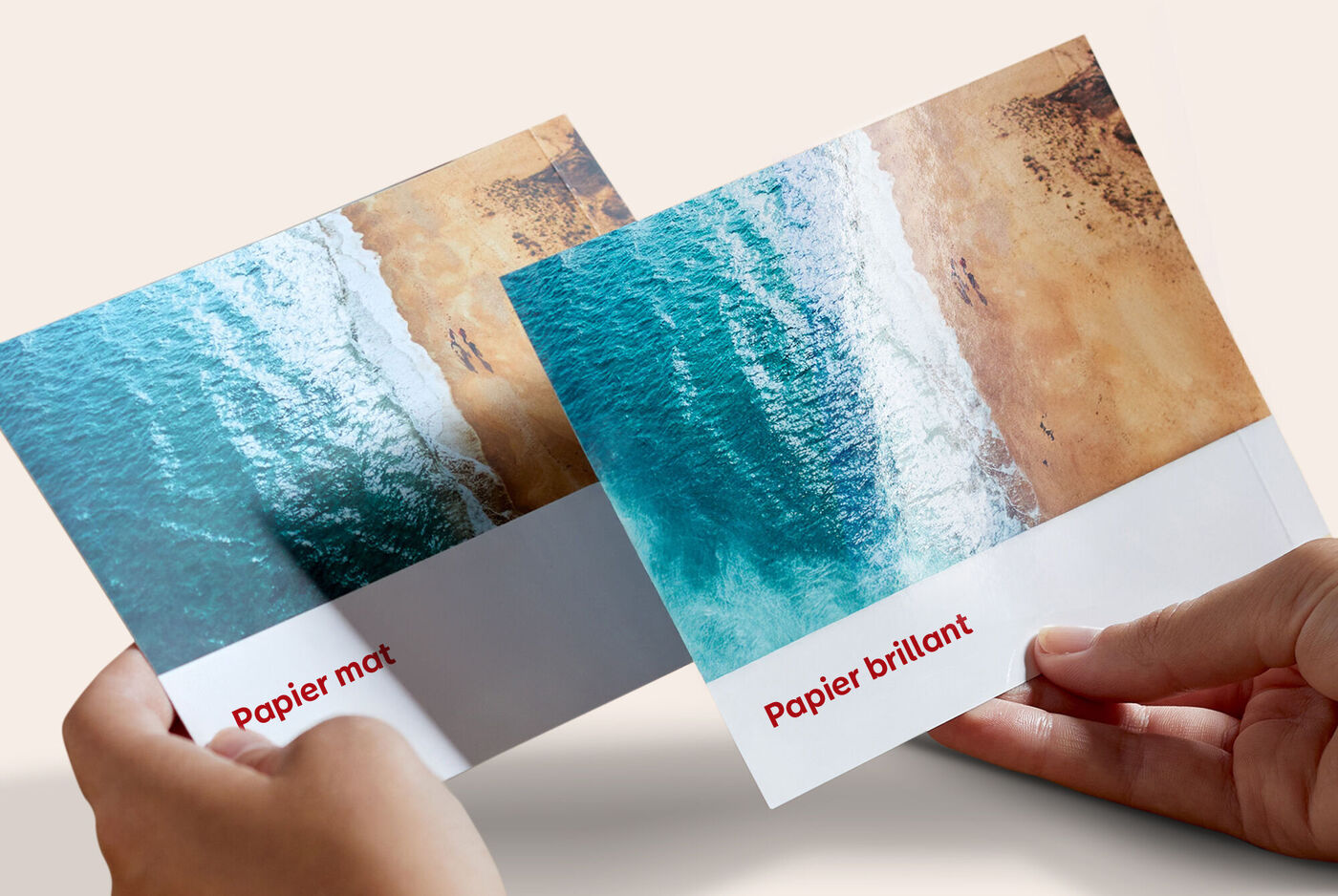 Types de papier album photo : image qui compare deux types de papier