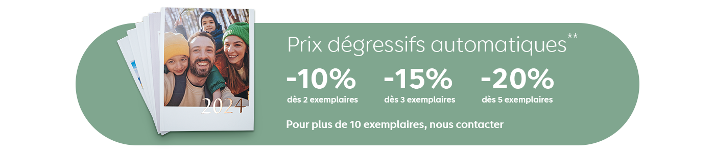 Prix dégressifs automatiques sur les albums photo jusqu'à -20%