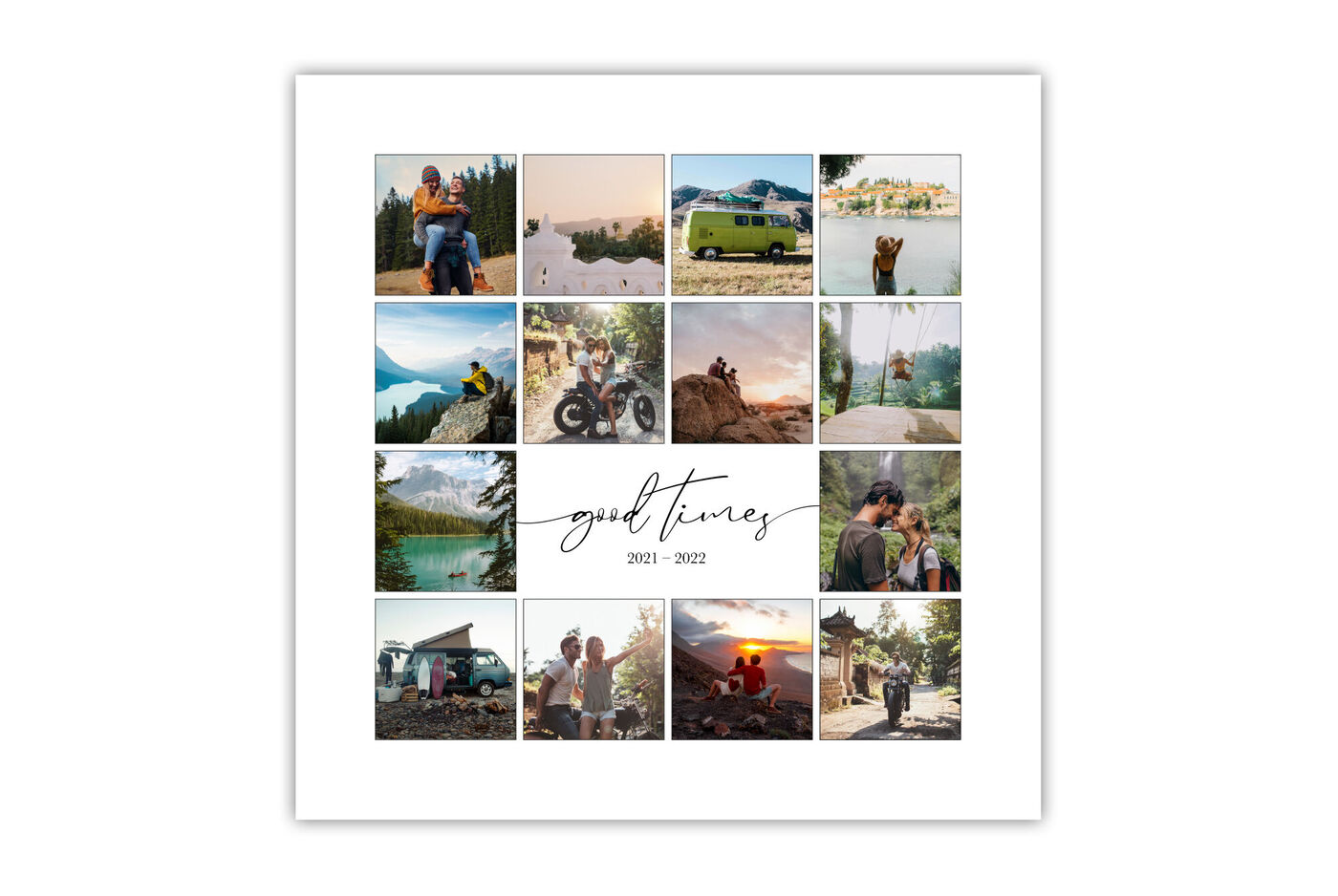 Modèle de poster Good times avec plusieurs photos