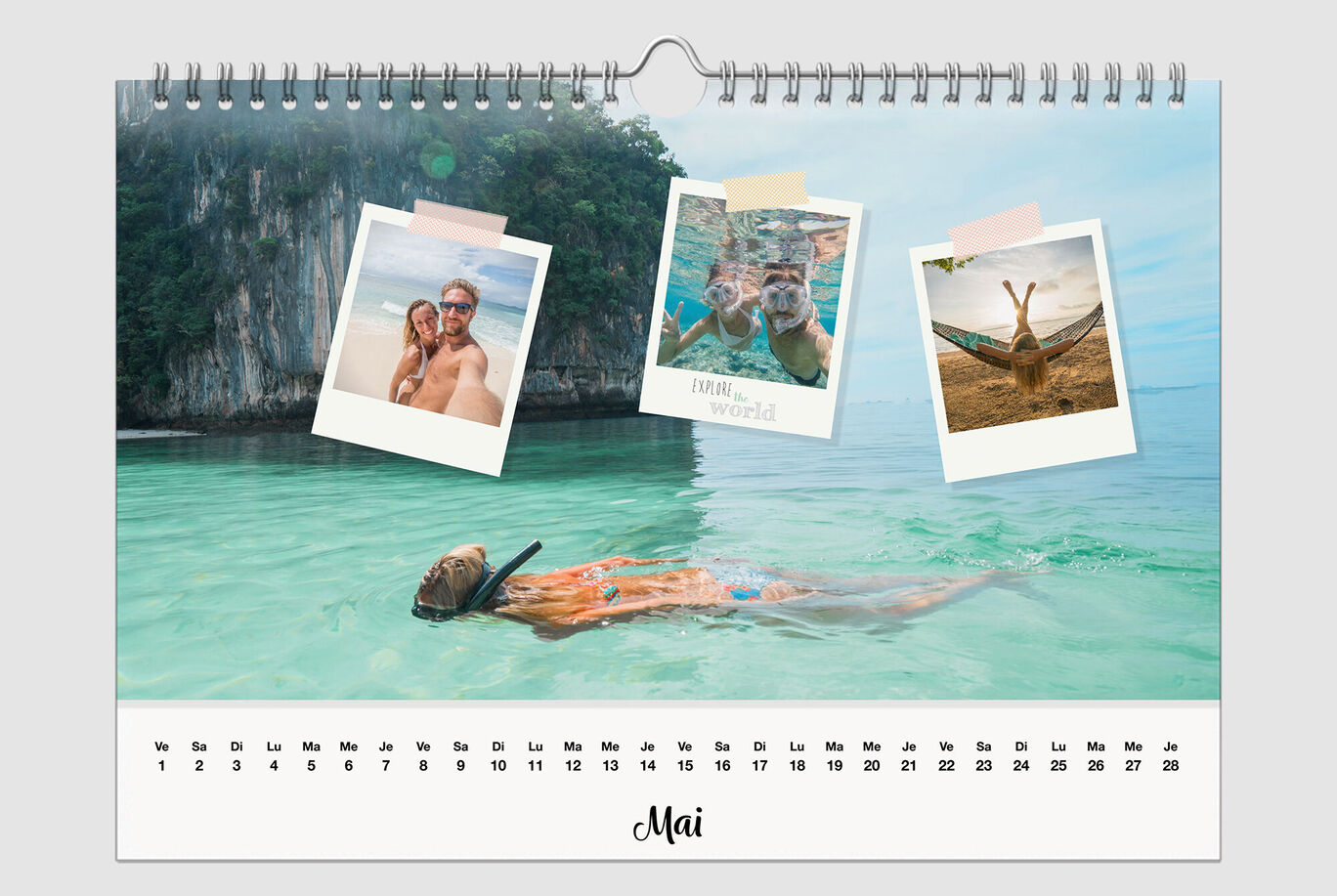 Calendrier personnalisé avec des photos de vacances à la mer