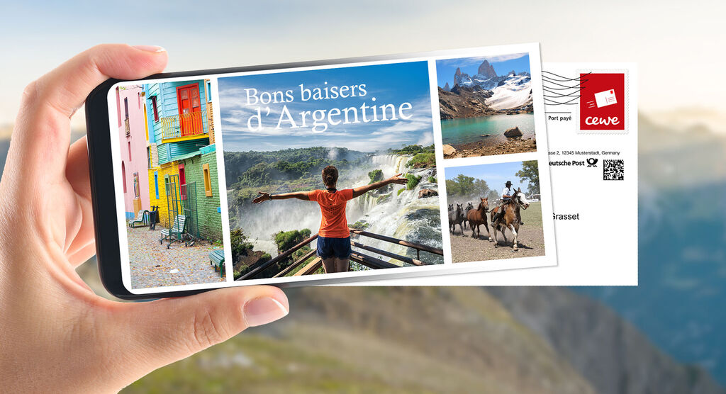 Carte postale personnalisée avec photos de vacances en Argentine