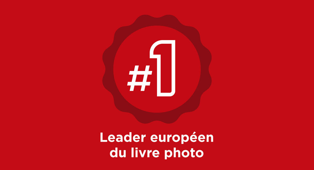Badge numéro un pour le premier fournisseur de livres photos en Europe