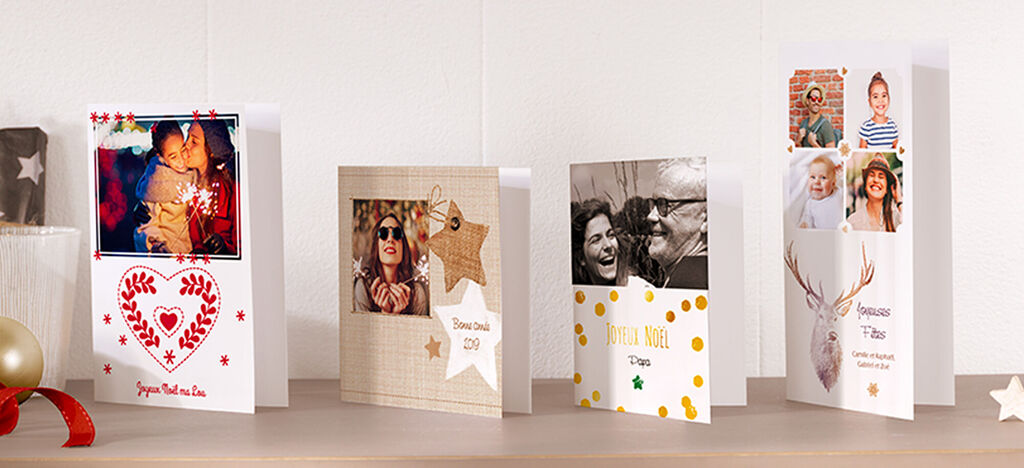 Différentes cartes de vœux créatives avec designs festifs